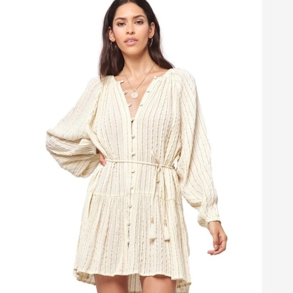 L*space
VIDA DRESS in Gold Coast yarn-dye stripe print Size XS NWT swim coverup - Picture 1 of 7